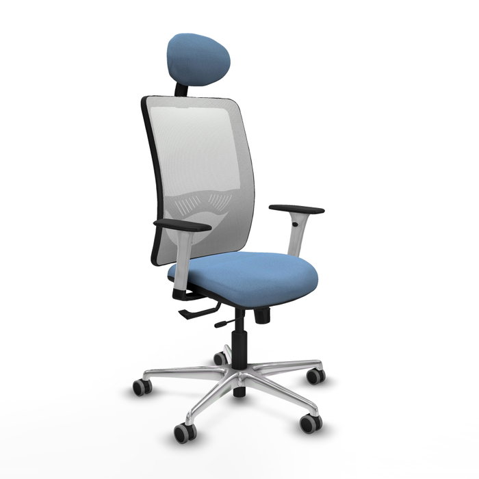 PIQUERAS Y CRESPO Silla de oficina Zulema con mecanismo Sincro/Traslack, Azul cielo y Blanco PIQUERAS Y CRESPO Silla de oficina Zulema con mecanismo Sincro/Traslack, Azul cielo y Blanco