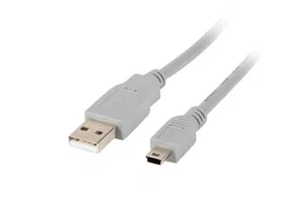 Lanberg CA-USBK-10CC-0018-S Cable USB 2.0 Macho a Mini-USB Macho, 1.8 metros, Gris, 480 Mbit/s