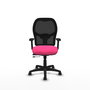 PIQUERAS Y CRESPO Silla de oficina Alocén con mecanismo traslack, malla negra y asiento rosa
