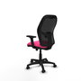 PIQUERAS Y CRESPO Silla de oficina Alocén con mecanismo traslack, malla negra y asiento rosa