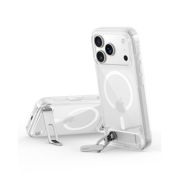 Belkin Funda Clear Series con soporte para iPhone 17 Pro e iPhone 18 Pro, Transparente