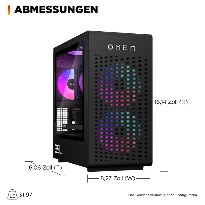 HP OMEN 35L GT16-1072ng AMD Ryzen™ 7 9800X3D Gaming PC HP OMEN 35L GT16-1072ng AMD Ryzen™ 7 9800X3D Gaming PC