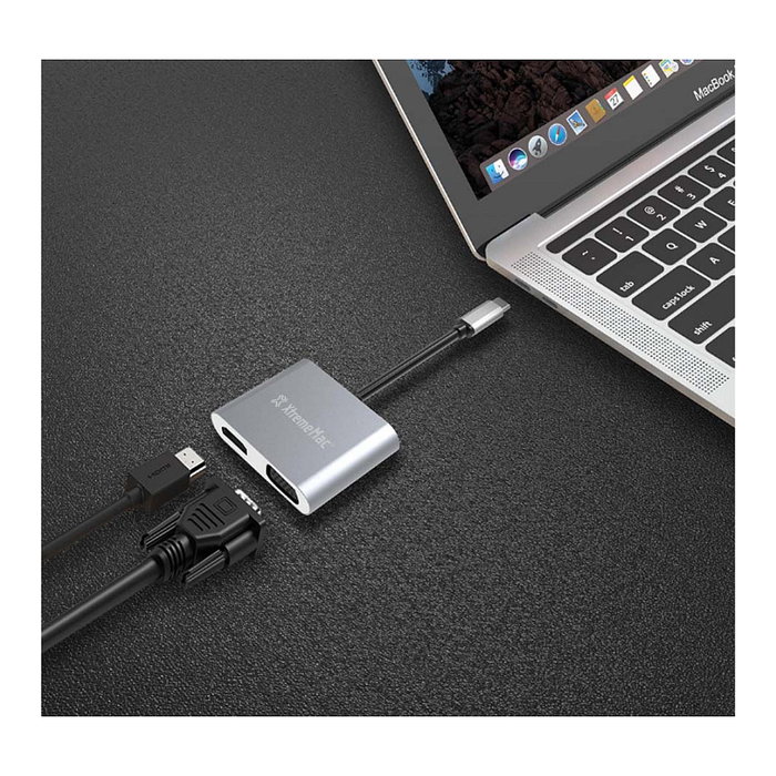 XTREMEMAC XWH-ACVH-13 Adaptador USB-C a VGA Gris