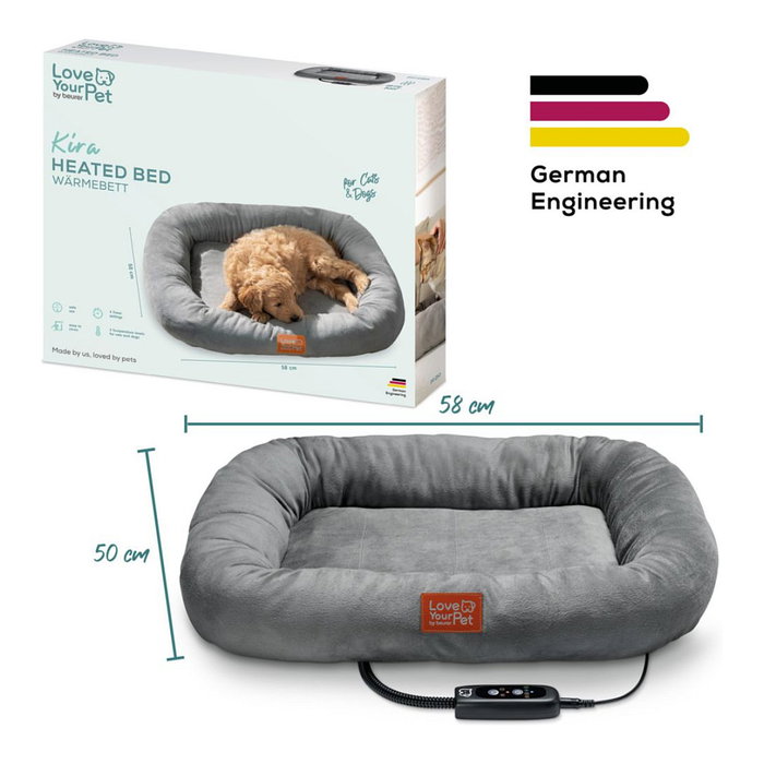 Cama eléctrica para mascotas Beurer PP250 KIRA Gris