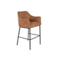 DKD Home Decor Taburete de Microfibra y Metal Camel y Negro