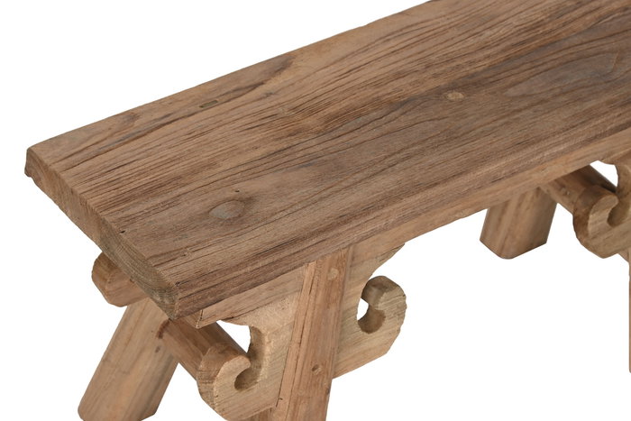 DKD Home Decor Taburete Indonesia 1c24 Marron Teca Reciclada 17 x 32 x 65 cm