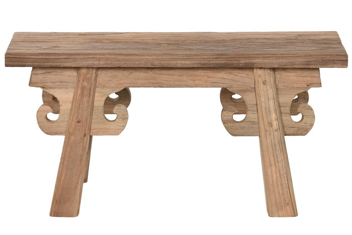 DKD Home Decor Taburete Indonesia 1c24 Marron Teca Reciclada 17 x 32 x 65 cm