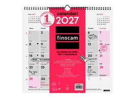 FINOCAM Calendario de pared mensual 2027 con espacio para escribir