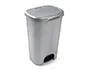 Plasticforte Papelera Contenedor 50 Litros Plástico con Tapa y Pedal Color Plata 410x360x635 mm
