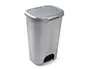 Plasticforte Papelera Contenedor 50 Litros Plástico con Tapa y Pedal Color Plata 410x360x635 mm