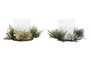 DKD Home Decor Vela de Cera Parafina en Cristal, Pack de 2 Unidades Surtidas
