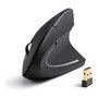 Anker A7852 Ratón Vertical Ergonómico Inalámbrico 2.4G para Mano Derecha, Óptico 1600 DPI, 5 Botones, Negro, con Nano Receptor USB (Baterías AAA No Incluidas)