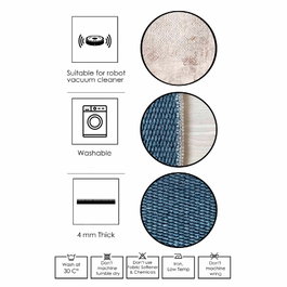 Conceptum Alfombra 80x150 cm Crema 100% Algodón Lavable a Máquina Antideslizante Wooson1l059