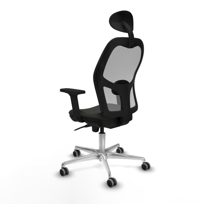 PIQUERAS Y CRESPO Silla de oficina Jorquera con mecanismo sincro, tela negra y malla gris