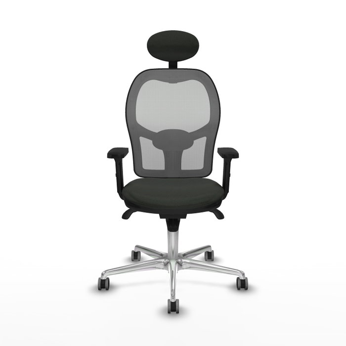 PIQUERAS Y CRESPO Silla de oficina Jorquera con mecanismo sincro, tela negra y malla gris