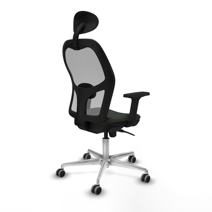 PIQUERAS Y CRESPO Silla de oficina Jorquera con mecanismo sincro, tela negra y malla gris