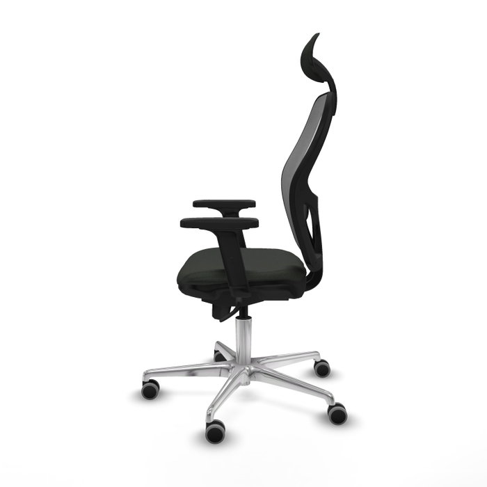 PIQUERAS Y CRESPO Silla de oficina Jorquera con mecanismo sincro, tela negra y malla gris