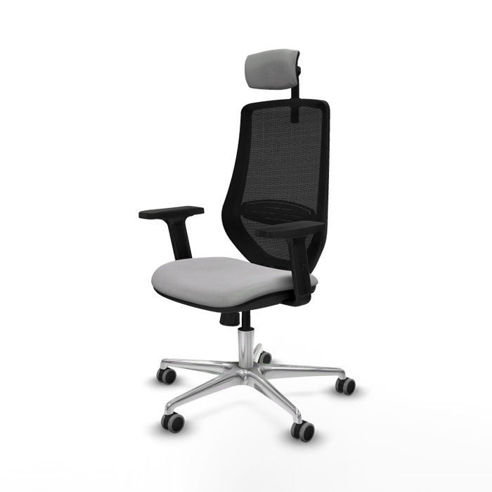 PIQUERAS Y CRESPO Silla de oficina Mardos con mecanismo Sincro, Gris claro y Negro