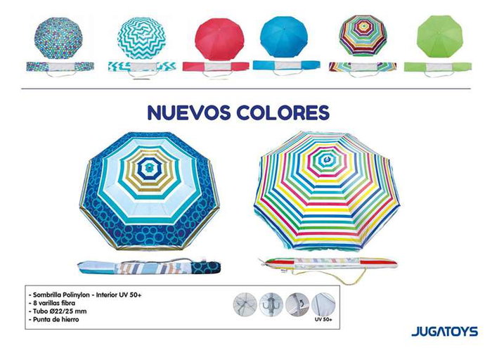 JugaToys Sombrilla Polinylon 160cm con protección UV 50+ JugaToys Sombrilla Polinylon 160cm con protección UV 50+