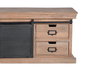Giner y Colomer Mueble TV Industrial con Madera de Manguier y Metal Nogal Oscuro