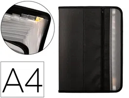 Liderpapel Carpeta Clasificadora Fuelle Polipropileno A4 13 Departamentos Cierre Negro