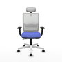 PIQUERAS Y CRESPO Silla de oficina Haches Azul claro y Blanco