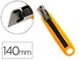 Q-connect XD-123 Cutter de Seguridad Retráctil con Asa para Colgar, Cuchilla Ancha 18 mm, Plástico Resistente, Amarillo, 1 Unidad