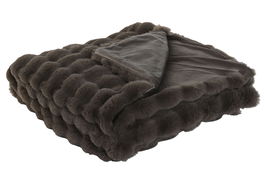 DKD Home Decor Manta Urban Marron Polyester 240 x 1 x 220 cm Colección Rabit fur april 24 a