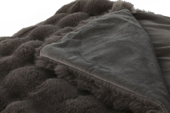 DKD Home Decor Manta Urban Marron Polyester 240 x 1 x 220 cm Colección Rabit fur april 24 a