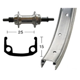 Wiener Rueda Trasera MTB 24" Aluminio 36 Agujeros 7 Velocidades V-Brake ETRTO 507-25