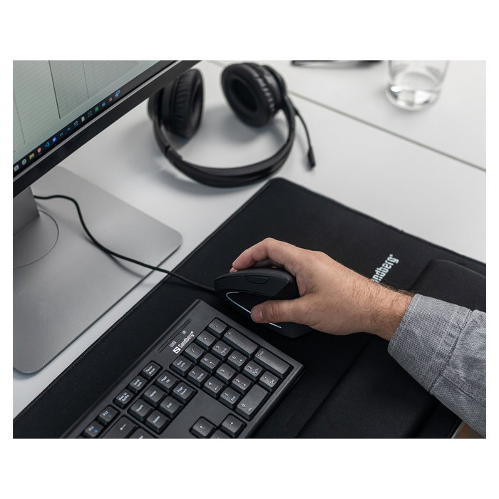 Sandberg Wired Vertical Mouse Negro