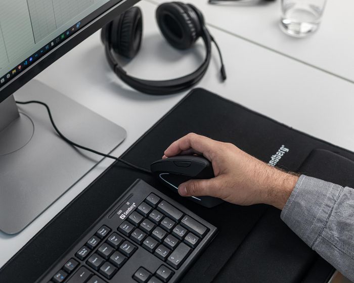 Sandberg Ratón Vertical con Cable Ergonómico para PC - Conexión USB