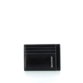 Blue Square, Tarjetero de cuero, PP2762B2R / N, Negro, Para hombres