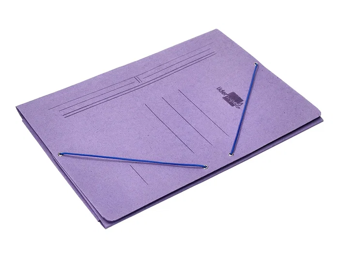 Liderpapel Carpeta de Gomas Tres Solapas Cartón Compacto Folio Color Azul