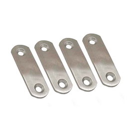 Edm Placa recta de unión PLC14 de acero inoxidable, 60 x 16 x 1,5 mm, 4 uds