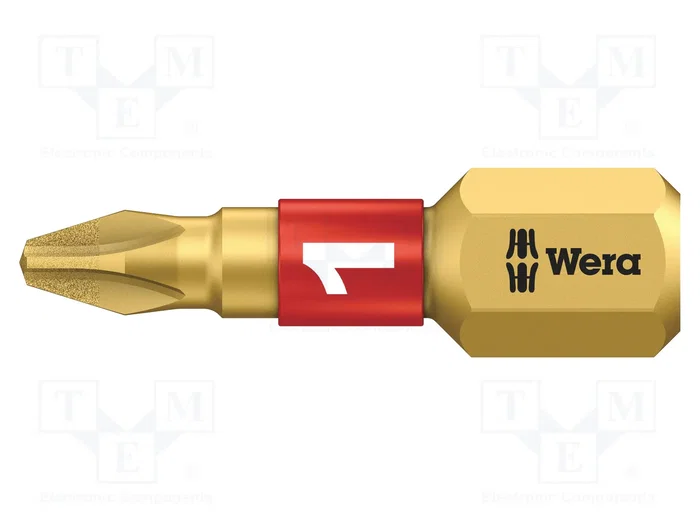 WERA Punta de destornillador Phillips PH1 de 25 mm con recubrimiento de diamante WERA Punta de destornillador Phillips PH1 de 25 mm con recubrimiento de diamante