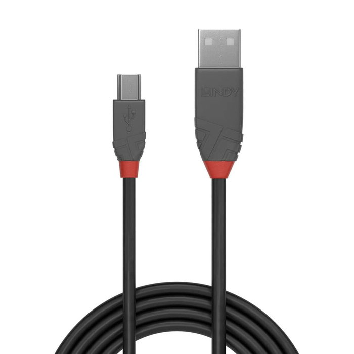 Lindy Cable USB 2.0 Anthra Line Tipo A a Mini-B, 5m, Negro Lindy Cable USB 2.0 Anthra Line Tipo A a Mini-B, 5m, Negro