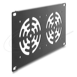 DeLOCK 67433 Tapa Trasera 3HE Rackblende con 3 Ventiladores 92x92mm para Rack 3U, Metal Gris Oscuro, 25.4 cm (10")