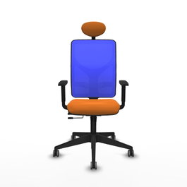 PIQUERAS Y CRESPO Silla de oficina Motilla Naranja y Azul