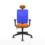 PIQUERAS Y CRESPO Silla de oficina Motilla Naranja y Azul