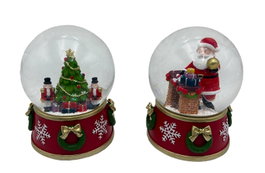 DKD Home Decor Bola Musical de Cristal y Resina Rojo y Verde