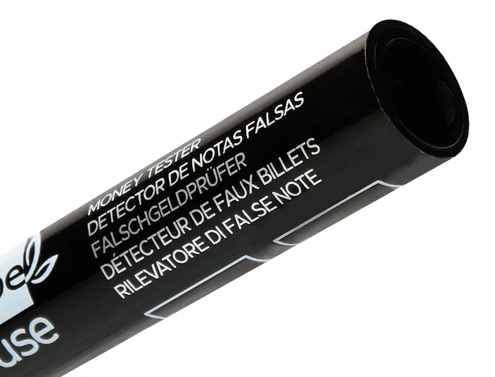Liderpapel Rotulador Detector de Billetes Falsos Ecouse Cuerpo Plástico 100% Reciclado Verificador Euro y Divisas Trazo 3mm