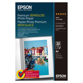 Epson C13S041332 Papel Fotográfico Premium Semi-Gloss A4 251 g/m² Blanco 20 Hojas