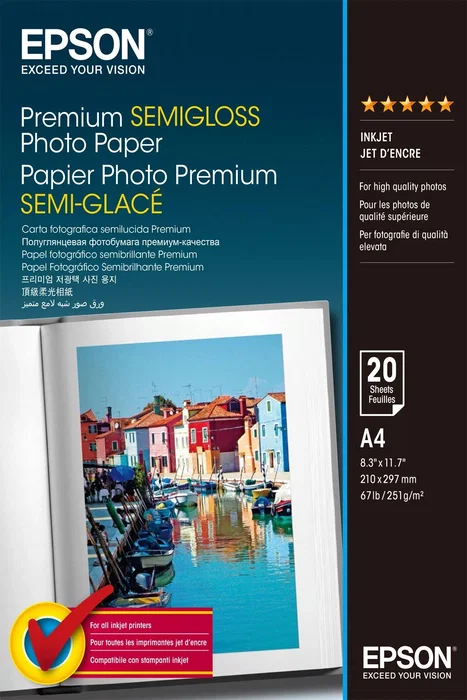 Epson Premium Semi-Gloss Photo Paper A4 20 hojas Epson Premium Semi-Gloss Photo Paper A4 20 hojas