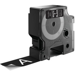 Dymo Cinta D1 Blanco sobre negro 24mm x 7m