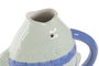 DKD Home Decor Jarrón de Gres con Diseño de Pez, Azul Celeste