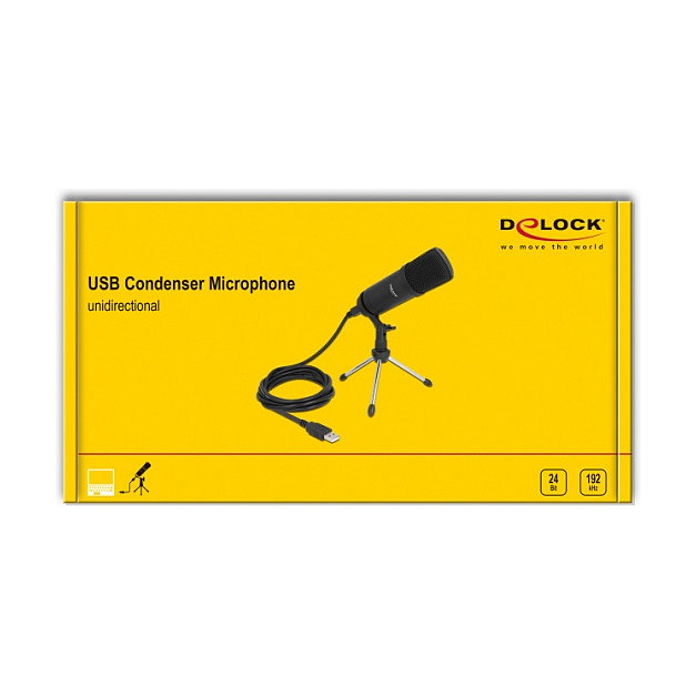 DeLOCK Micrófono de condensador USB profesional 24 Bit / 192 kHz