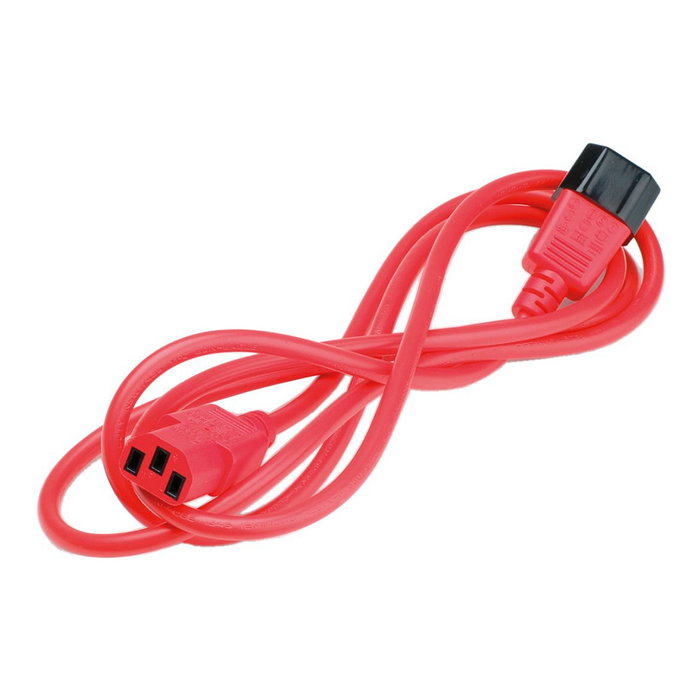 ROLINE Cable de alimentación IEC 320 C14 a C13, 0,8 m, Rojo