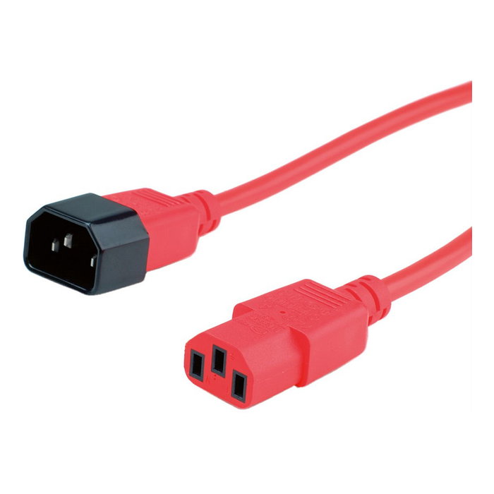 ROLINE CABLE IEC 320 C14 a C13, 0.8 m, Rojo, 250V 10A, Conector Macho/Hembra, ROLINE 19.08.1525