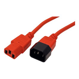 ROLINE CABLE IEC 320 C14 a C13, 0.8 m, Rojo, 250V 10A, Conector Macho/Hembra, ROLINE 19.08.1525